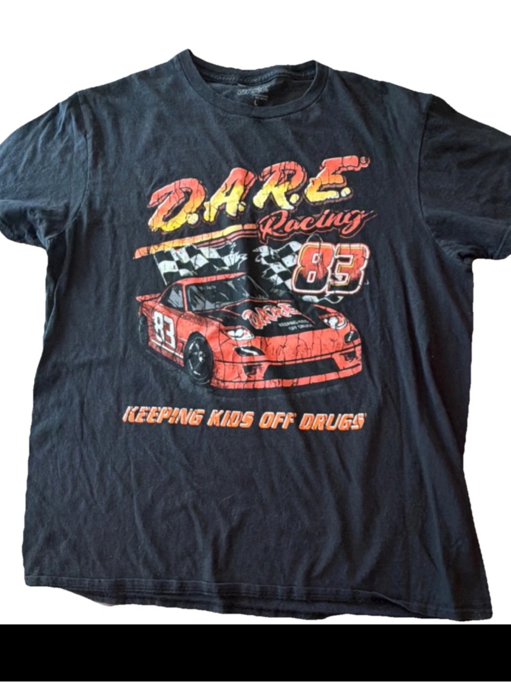 Y2K Black D.A.R.E. Racing Graphic Tee